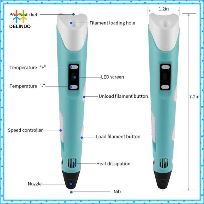 

3D Pen Pulpen 3 Dimensi Stereoscopic Printing Pen Portale Mainan