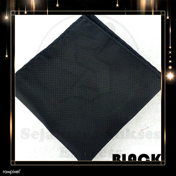 Poet Square / Sapu Tangan Saku Hitam Polyester Motif Ready