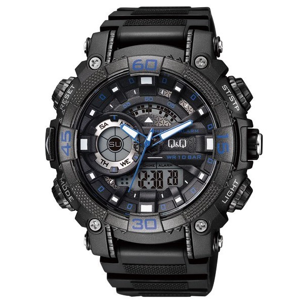 Q&Q Qq Analog Digital Jam Tangan Pria Hitam Gw87J003Y