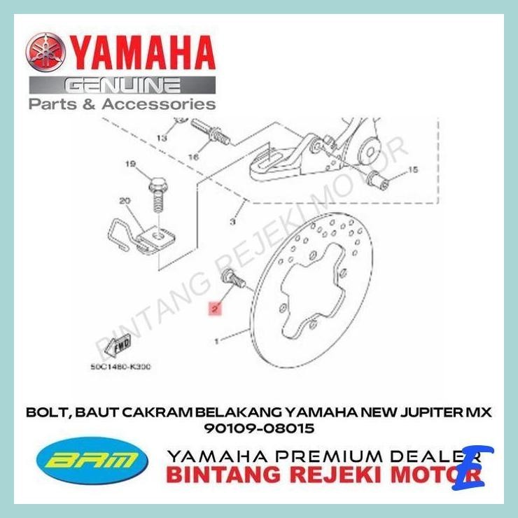 | YBR | BOLT BAUT CAKRAM BELAKANG YAMAHA NEW JUPITER MX 90109-08015