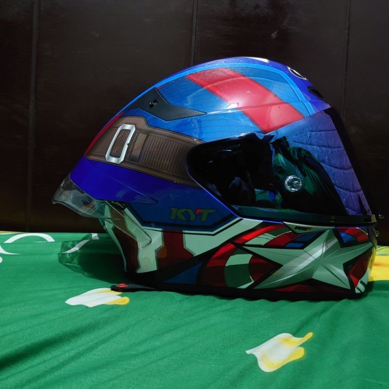 HELM KYT TT TTC COURSE SPECIAL LIMITED EDITION MARVEL CAPTAIN AMERICA KAPTEN AMERIKA