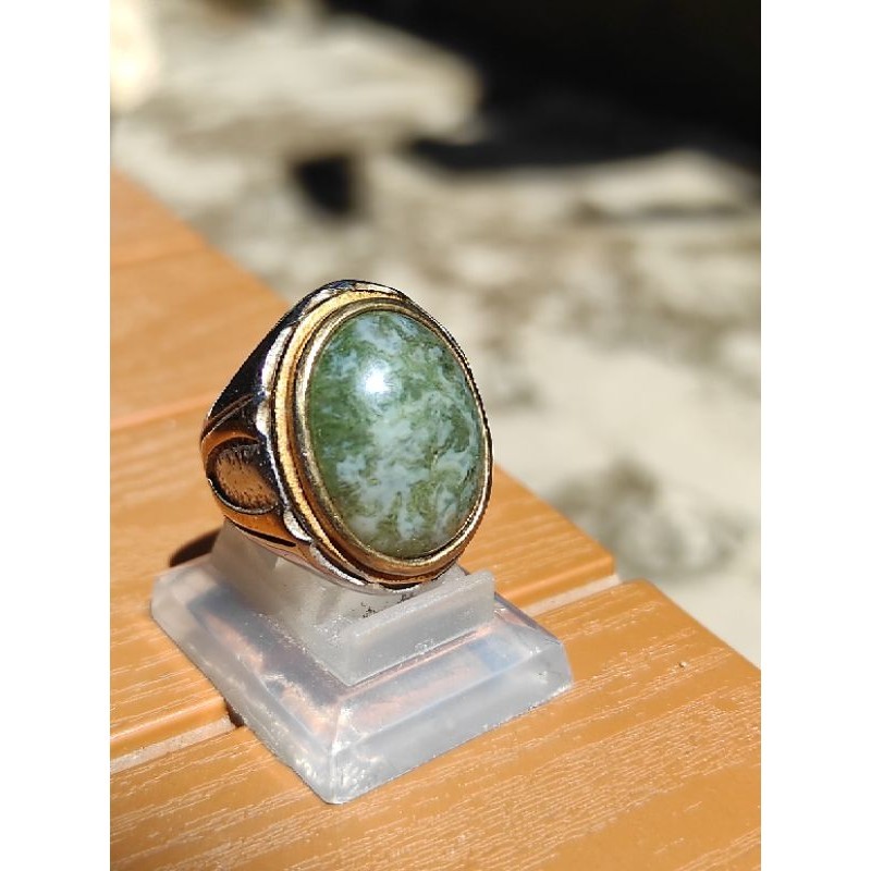 Cincin Pria Batu Akik Lumut Suliki| Cincin Batu Natural | Akik Nusantara