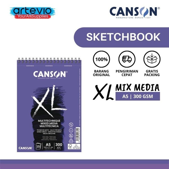 

Buku Sketsa / Buku Gambar / Sketch Book / Canson Mix Media - A5