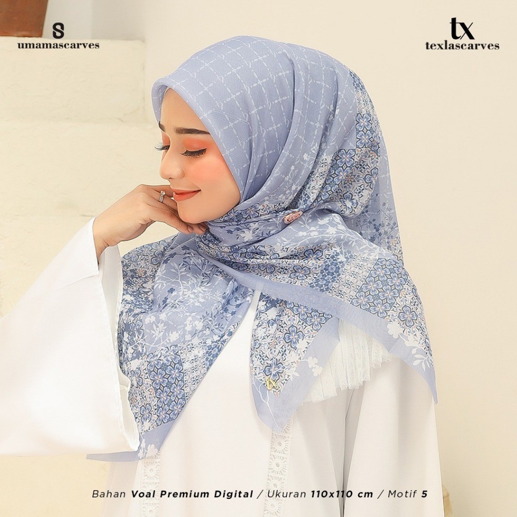 [SVT COLLECTIONS] Part 1TEXLA SCARVES BOX MOTIF BY UMAMA SCARF FREE BROOCH Jilbab/kerudung Standart