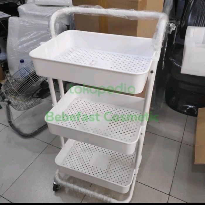 RAK TROLI SALON HITAM-PUTIH