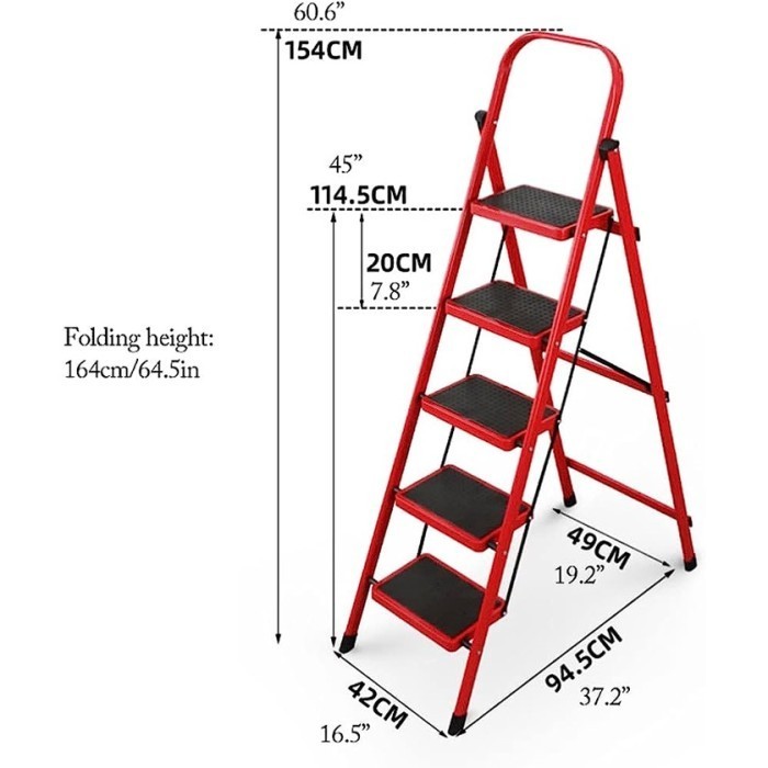 TANGGA LIPAT PORTABLE / TANGGA ALUMUNIUM /TANGGA BESI KOKOH 5STEP