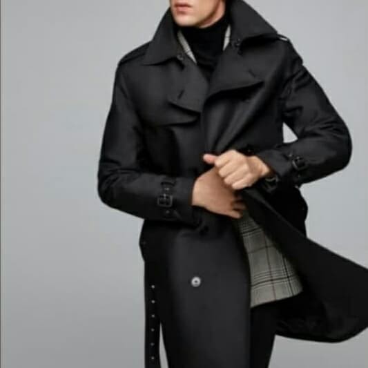 Mantel Trench Struktur Satin By Man - Trench Coat Pria