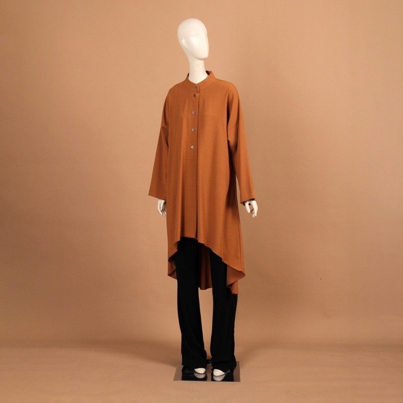 Itang Yunasz Ready to Wear - Crepe Tunic Brown