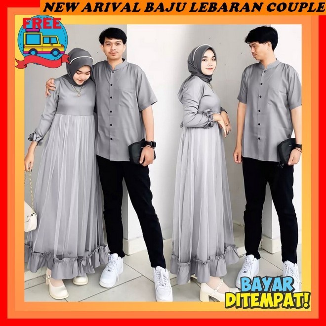 Gamis Couple Suami Istri 2024 Bju Kupel Ied Raya Baku Gamies Sarimbit Terbaru Baju Lebaran Couple Pa