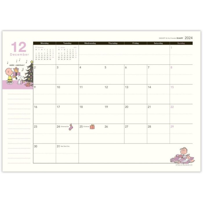 

BARANG TERLARIS Snoopy Planner 2024 Size A5 / A6 Hallmark Monthly Planner Diary 2024
