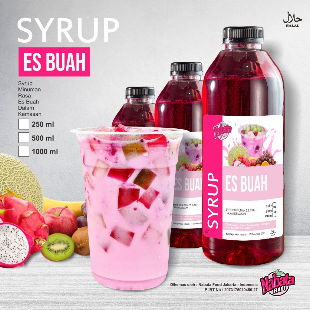 

Sirup Es Buah 1 Liter Bisa Untuk Syrup Es Campur, Es Teler Es Tape Syrup Rose Sirup Bunga Mawar
