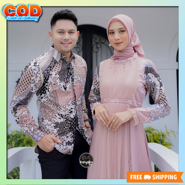 Baju Lebaran Couple Games Sarimbit Dress Syari Ghamis Copel Premium Buju Muslimah Bj Couple Sarii Wa