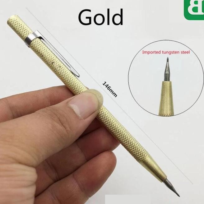 

Pen Scriber Pena Pengukir Kaca Kayu Keramik Logam Ujung Carbide Gold | Opheliazulaikastore