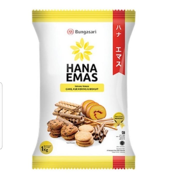 

Tepung Hana Emas / Hana Mas Terigu Protein Rendah Bungasari Flour 045