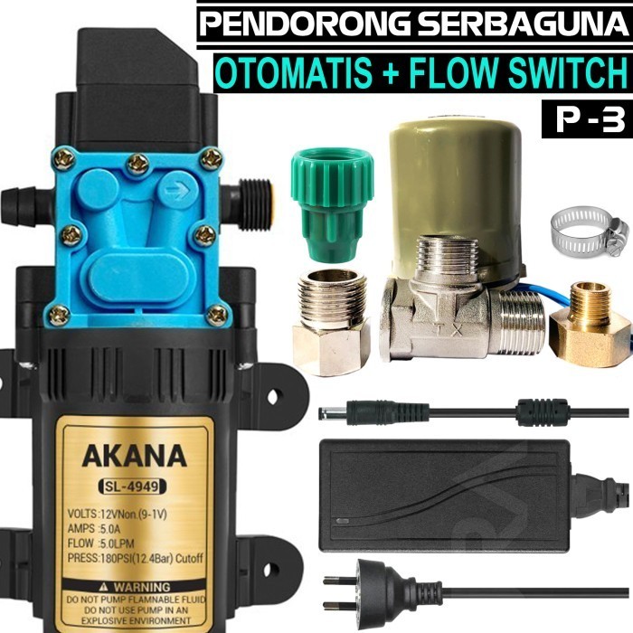 Pompa Pendorong Otomatis Serbaguna Dilengkapi Pressure Switch - P3