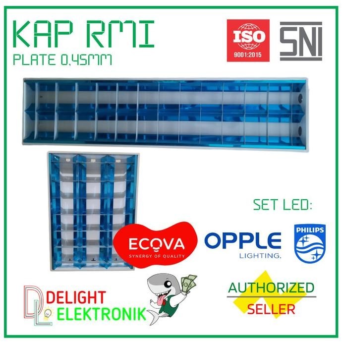 KAP LAMPU RM INBOW 1X18 2X18 3X18 4X18 1X36 2X36 0,45mm PLATE