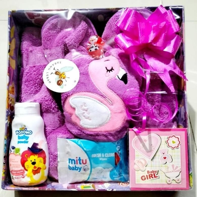 Hamper Pengkapan Mandi Bayi Handuk Bedak Tissu Basah Cotton Kado Bayi Baru Lahir