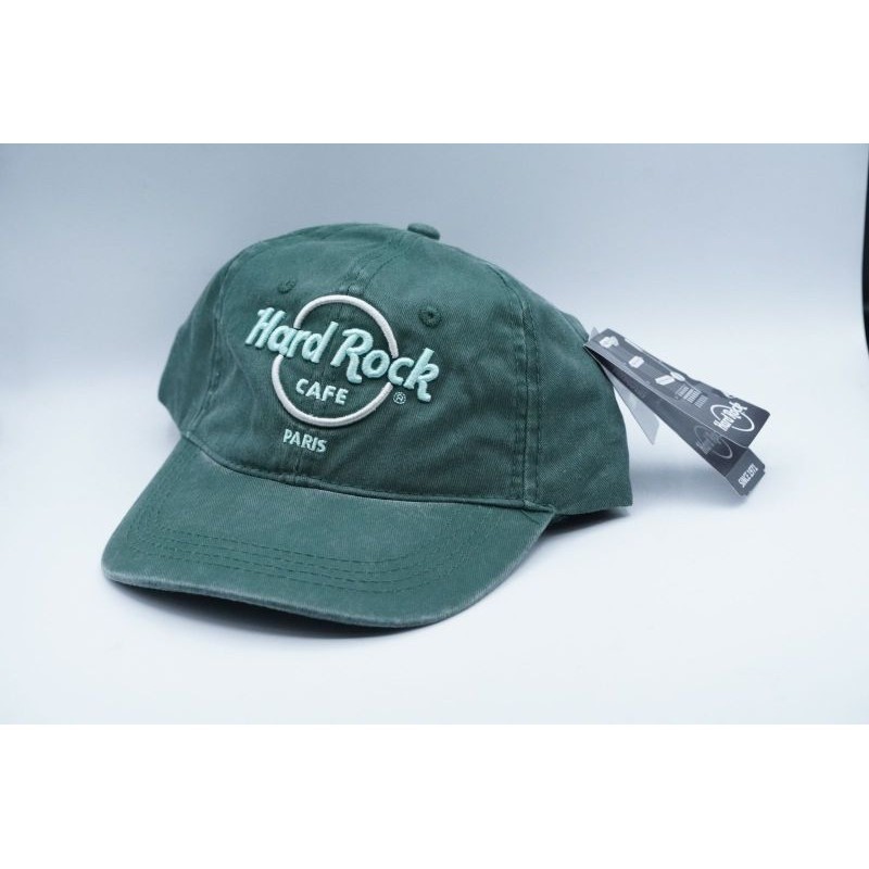 Hard Rock Cafe Paris Hat Topi Dewasa Original Merchandise Pop Color Pigment Dyed Cap Washed Green