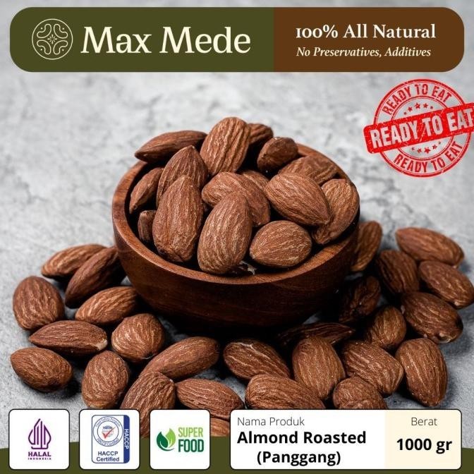 

Best Seller Kacang Almond Panggang Roasted Kupas Utuh Tanpa Kulit Tawar Matang Pengiriman Cepat