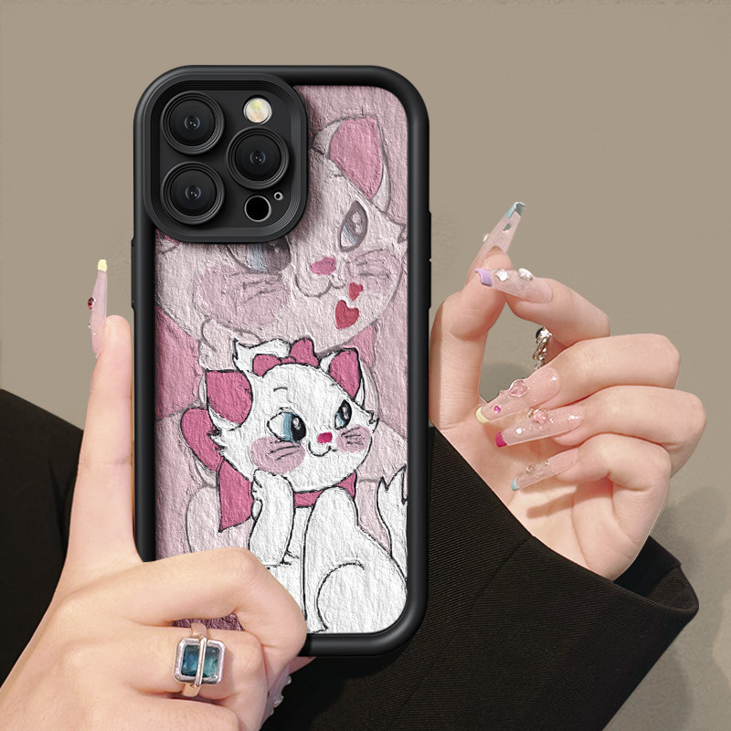 Oil painting Mary Cat Case For OPPO A15 A16 For A57 A17 A52 A53 A54 A5 A18 A38 Soft Case For A7 A78 A58 A74 A78 A9 A76 A1 A94 Casing For RENO4 5 6 7 8T 7z F9 Pro Fullcover Case kesing a92 softcase hp 8 a17k 4 cesing f 4g a5s a55 4f reno 2020 a95 5f 5g a98