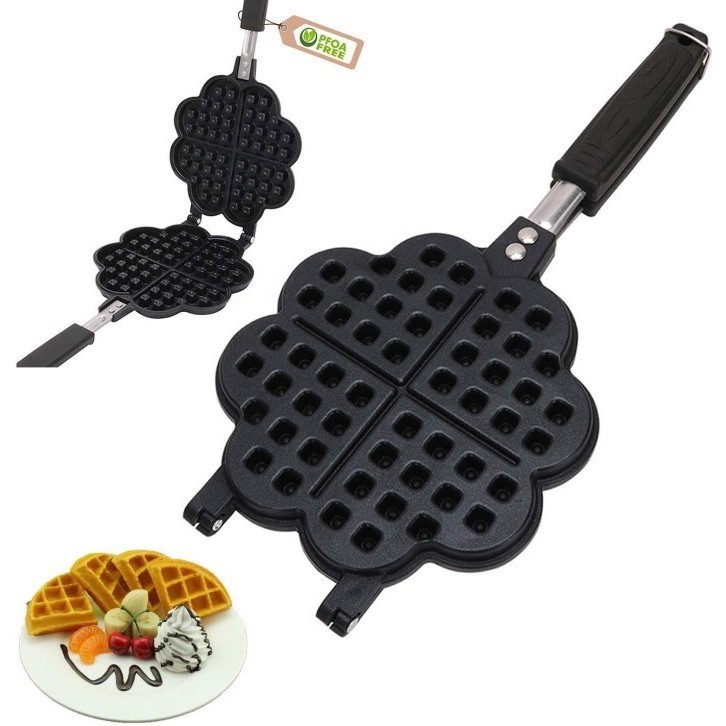 

Tersedia Cetakan Kue Hoki' Waffle Maker Wafel Anti Lengket Bahan
