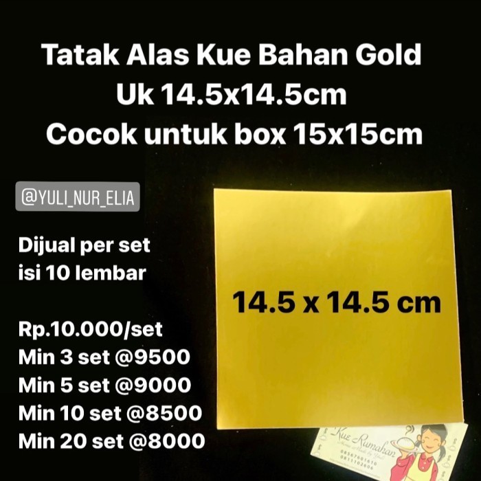 

Tatak Alas Kue Bahan Karton Gold Diper 10 Lembar