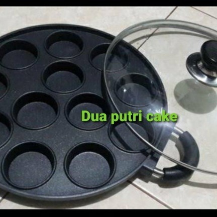 

Pan Cetakan Kue Lumpur/Apem Dll Lobang 12 Bahan Teflon