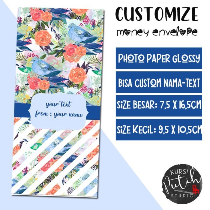 

Amplop Uang / Angpao Wedding Lebaran Motif Bird And