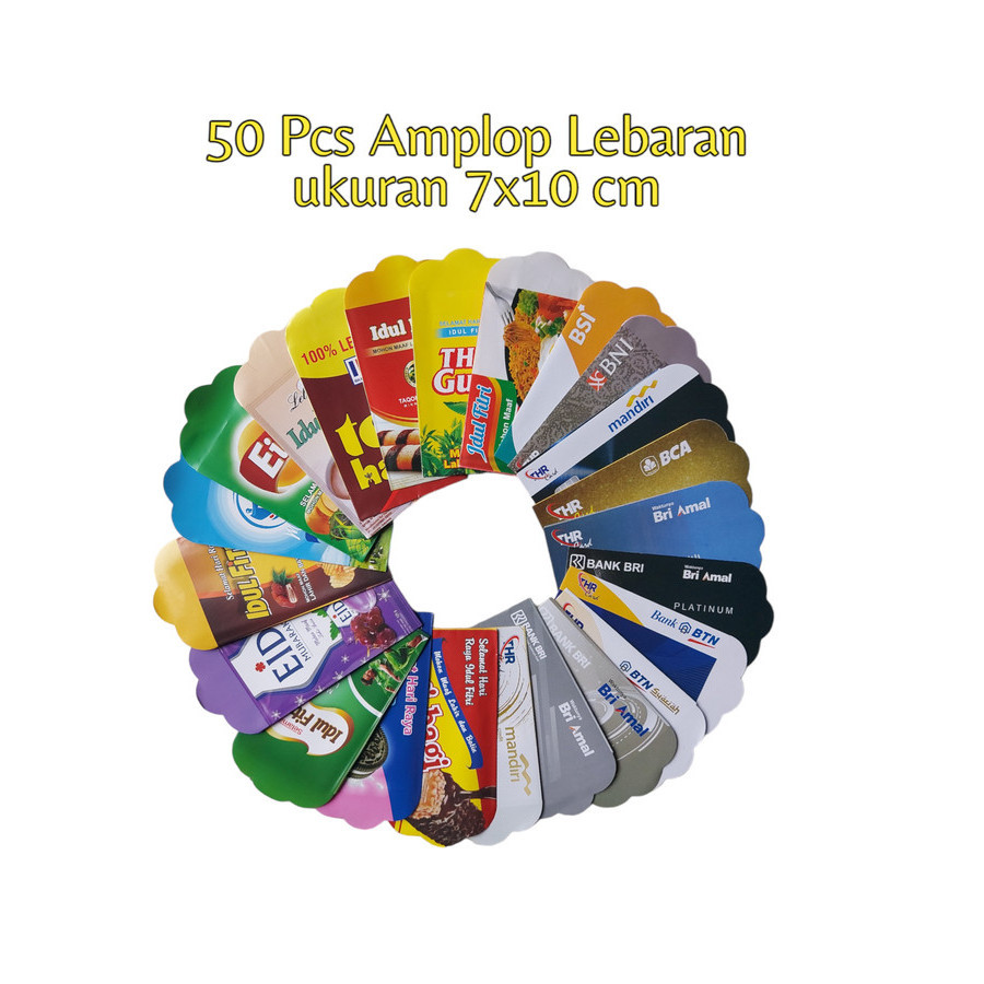 

50 Lembar Amplop Lebaran Amplop Idul Fitri Ukuran 7X11 Cm