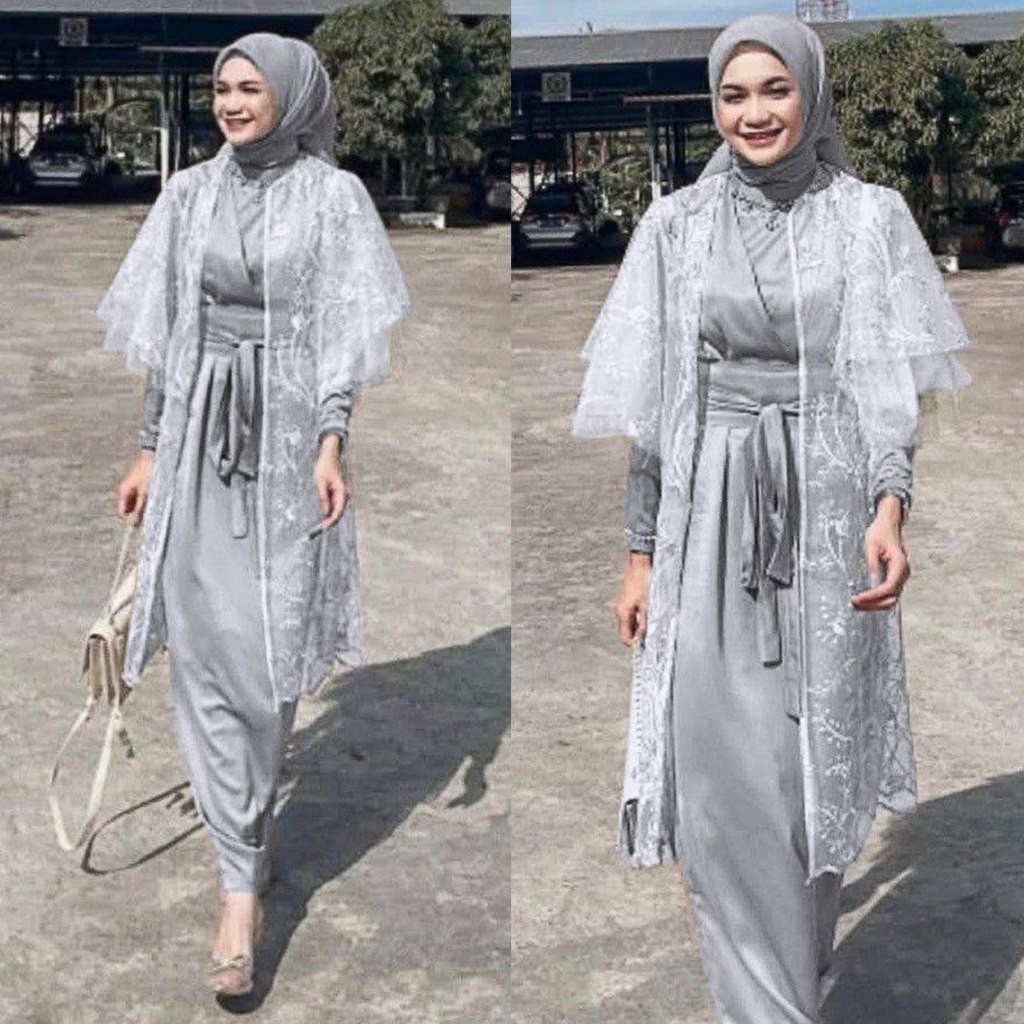 [READY] BEST SELLER Kebaya Wisuda Modern Hijab Remaja Terbaru 2023 Premium Mewah Brukat Warna Sage