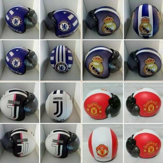 Aaa-123 Helm Bogo Sni Murah Motif Club Bola Xaazaxa