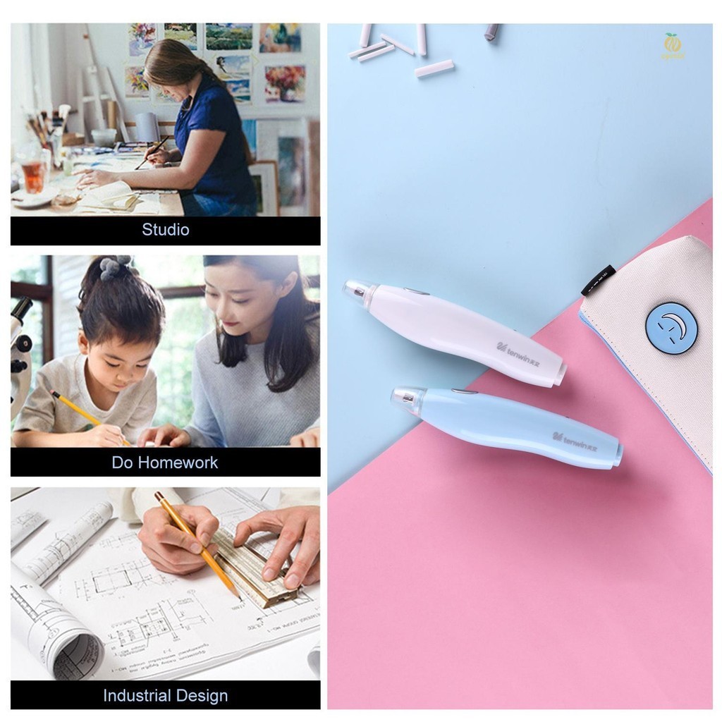 

EQ tenwin Electric Eraser Kit with 16 Eraser Refills Rechargeable Pencil Eraser One-button Control Christmas Gift Stationery Supplies for School Students Artists Drawing Painting Sketching Drafting