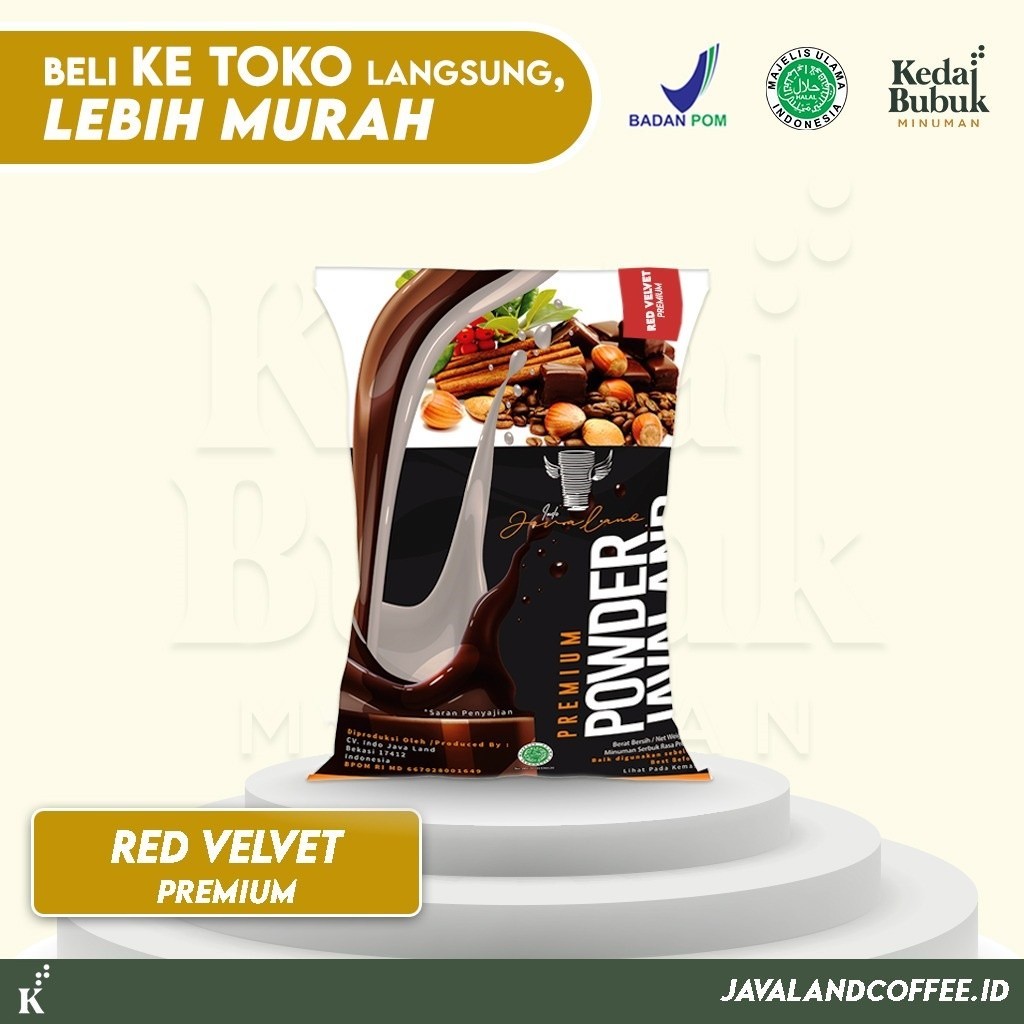 

Javaland Bubuk Minuman Rasa Red Velvet 1Kg - Premium Plain | Bubble Powder Drink Boba