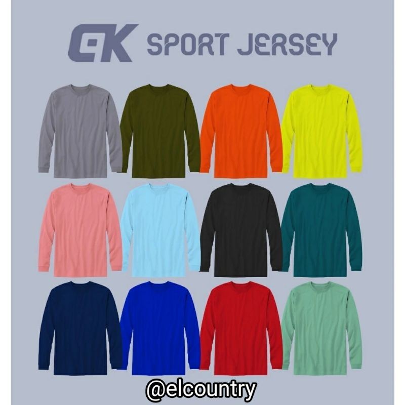 Kaos Polos Olahraga Jersey Dryfit Premium Lengan Panjang Dewasa Pria Wanita Baju Atasan Sport Badmin