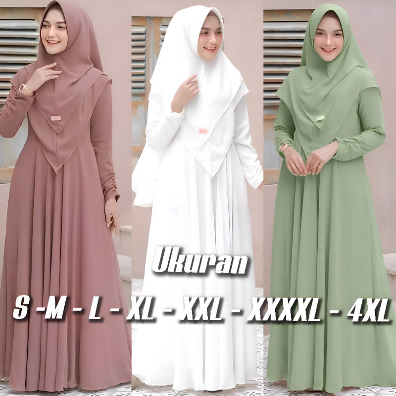 Gamis Wanita Terbaru 2025 Games 3In1 Simpel Abaya Set Turki Tunik Panjang Cewek Pakaian Couple Baju 