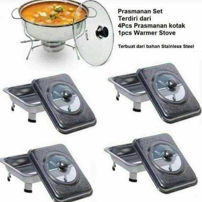 Wadah Saji Prasmanan Set Stainless Steel