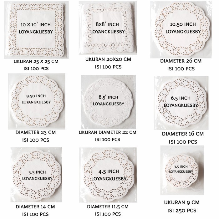 

cusss order] 100 pc kertas renda 12.5 inch 32 cm