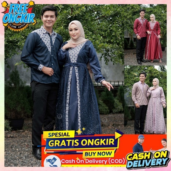Gsmis Couole Psangan Satu Pasang Kapel Cople Baju Muslim Satu Pasang Gamis Dan Koko Keluarga Cp Sari