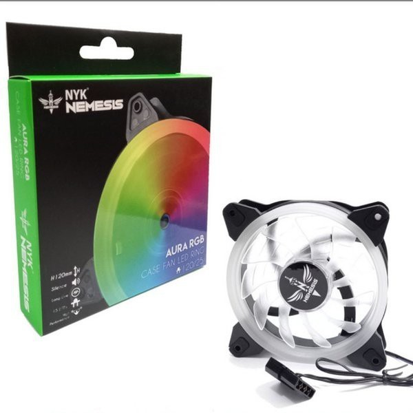 New (Paket 3Pcs) Fan Casing Gaming Nyk Nemesis Aura Rgb 12Cm Gratis Ongkir
