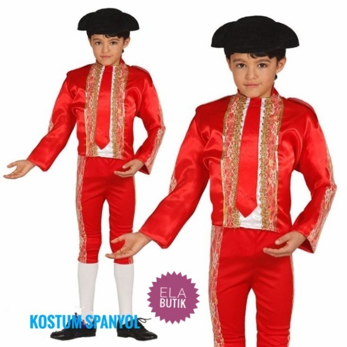 New kostum spanyol-matador-kostum internasional-anak-baju adat spanyol