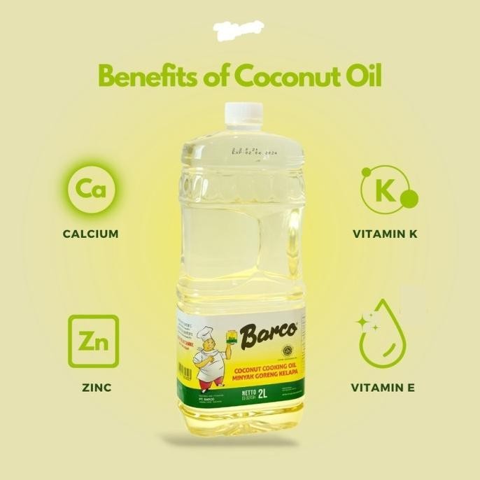 

MINYAK GORENG KELAPA BARCO 2L BOTOL COCONUT OIL NON-KOLESTROL TM