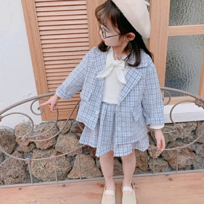 Cs Import Setelan Set 3In1 Anak Perempuan Blouse+Blazer+Rok Original