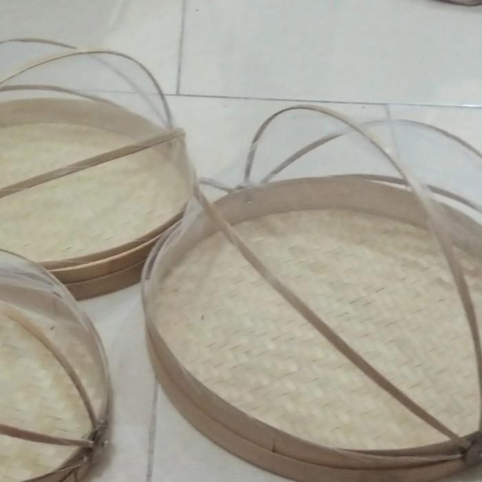 TAMPAH TUDUNG SAJI/NAMPAN BAMBU KELAMBU/BLEACHING DIAMETER 35/HAMPERS