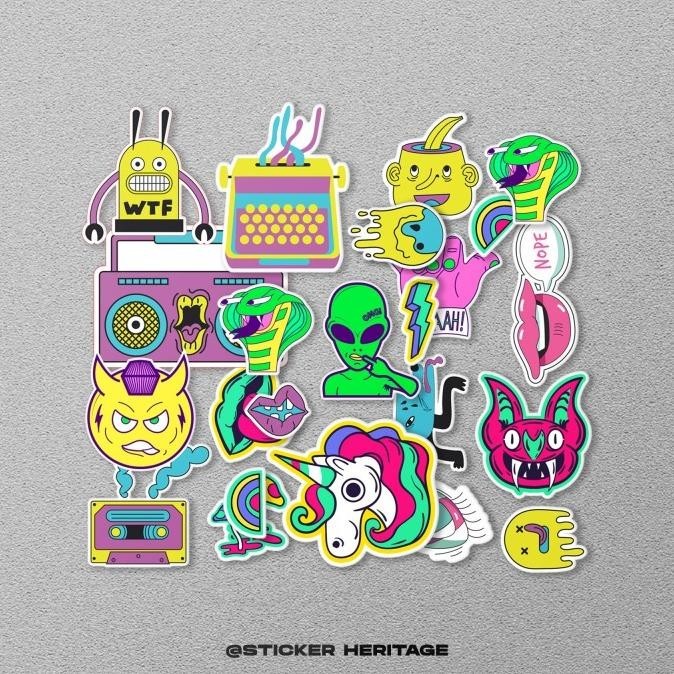 

23 PCS STICKER PACK ESTETIK MONSTER - STICKER TUMBLR MOTOR JOURN SKIA OFFICIAL