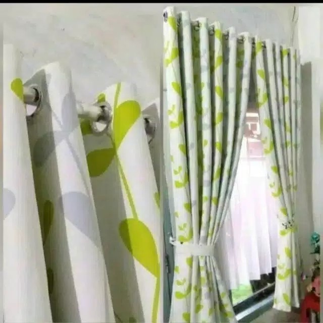 gorden jendela minimalis kecil motif Montero Lebar 145 x Tinggi 230 cm