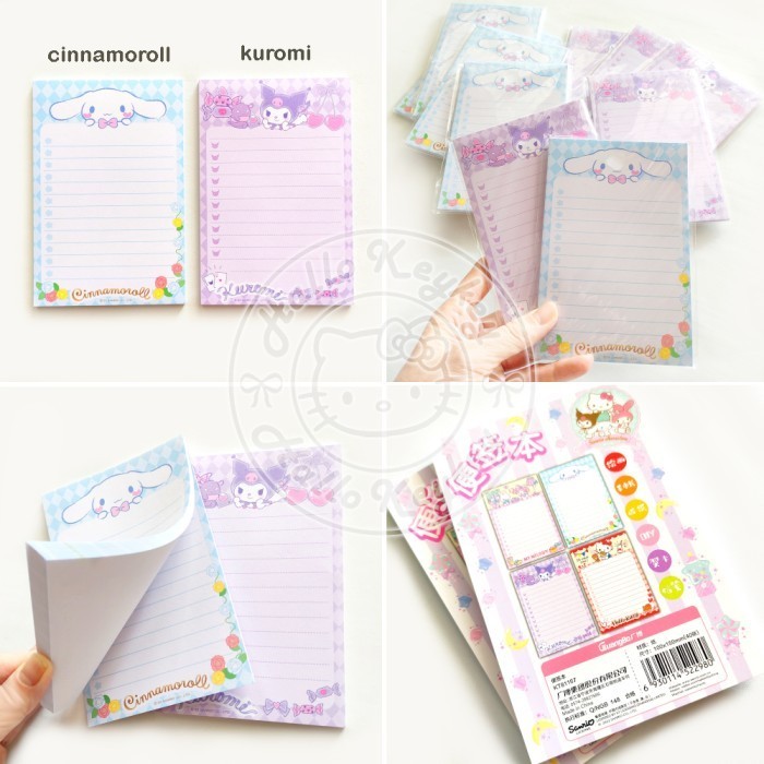 

Hot Sale Kertas Memo Cinnamoroll Kuromi Sanrio Trendi