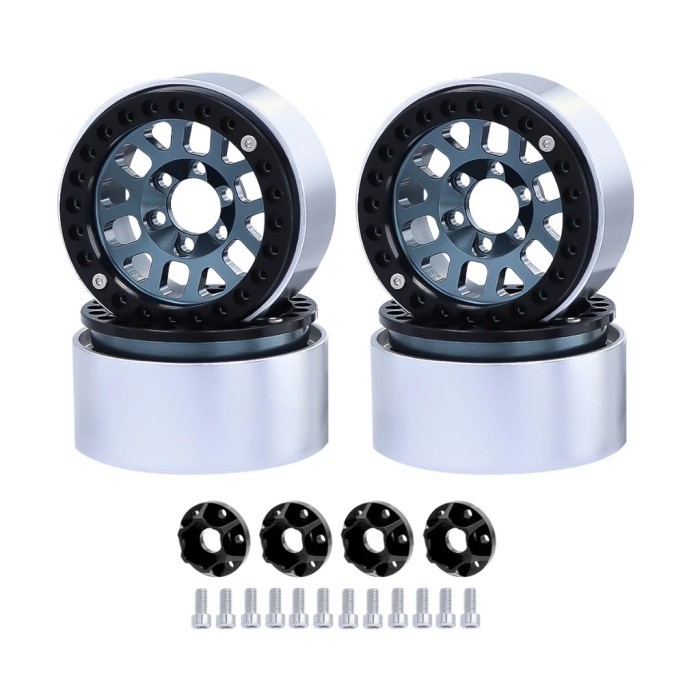 Terbaru 4pcs velg metal beadlock 1.9 Rc Axial scx10 Rgt Rc4wd 1/10 Velg Rc