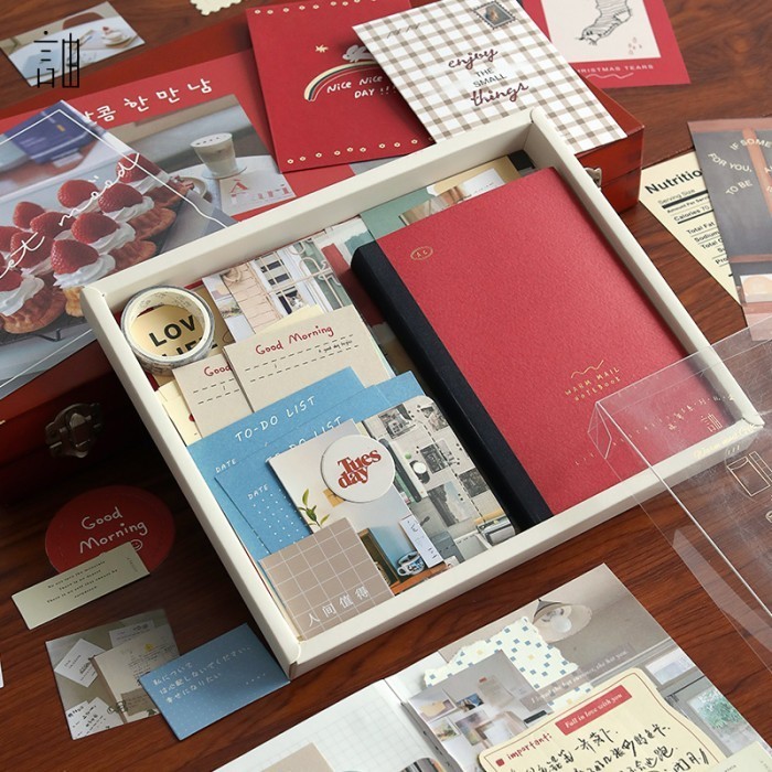 

Hot Sale Journal Kit Set Gift Box Scrapbook Agenda Diary Hampers Stiker Berkualitas
