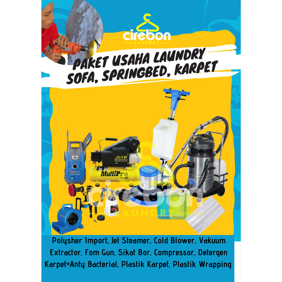 Paket Usaha Laundry Cuci Karpet,Sofa, Springbed (KASORBED)