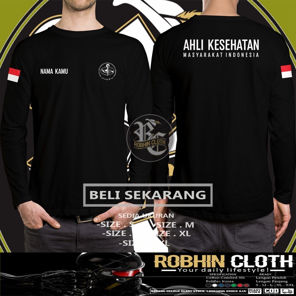 Kaos Baju IAKMI Ikatan Ahli Kesehatan Masyarakat Indonesia Gratis Nama Lengan Panjang DB Kaos Distro